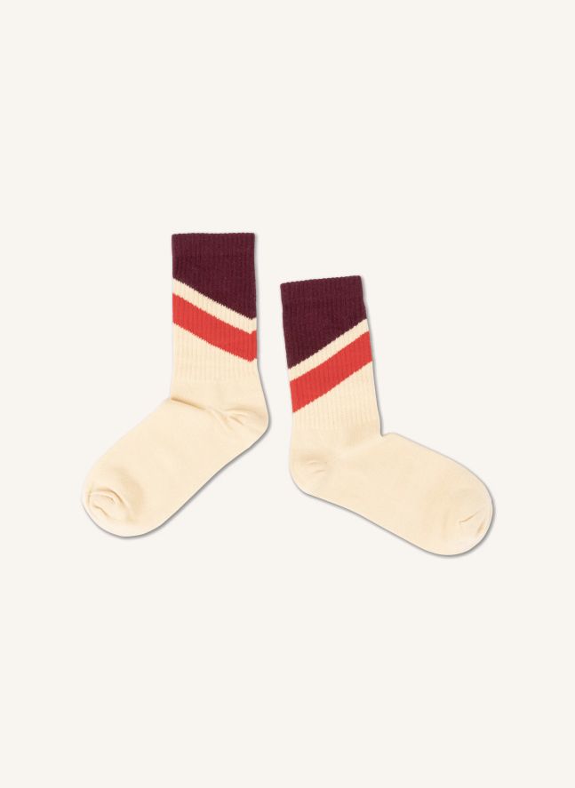 Lot de 3 Paires de Chaussettes Rayées | Ecru