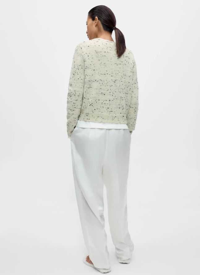 Cardigan Merino Flecked Laine | Ecru