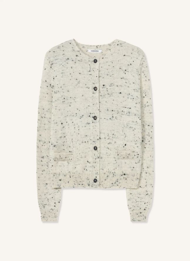 Cardigan Merino Flecked Laine | Ecru