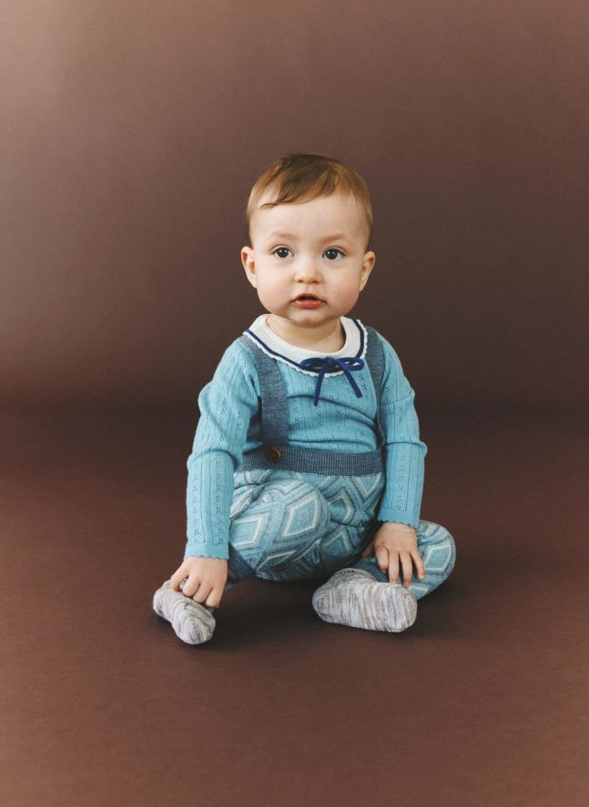 Body Nœud Laine Mérinos | Bleu