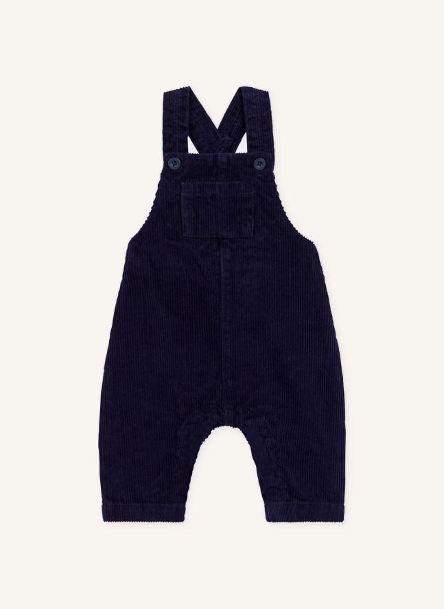 Salopette Unie Velours Coton Bio | Bleu nuit