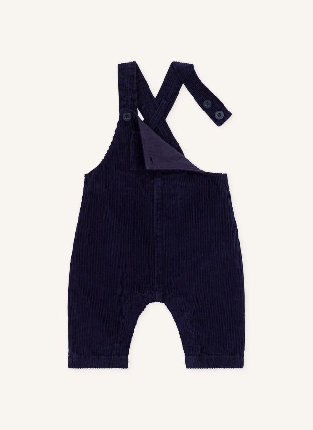 Salopette Unie Velours Coton Bio | Bleu nuit