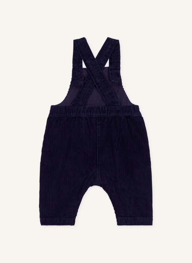 Salopette Unie Velours Coton Bio | Bleu nuit