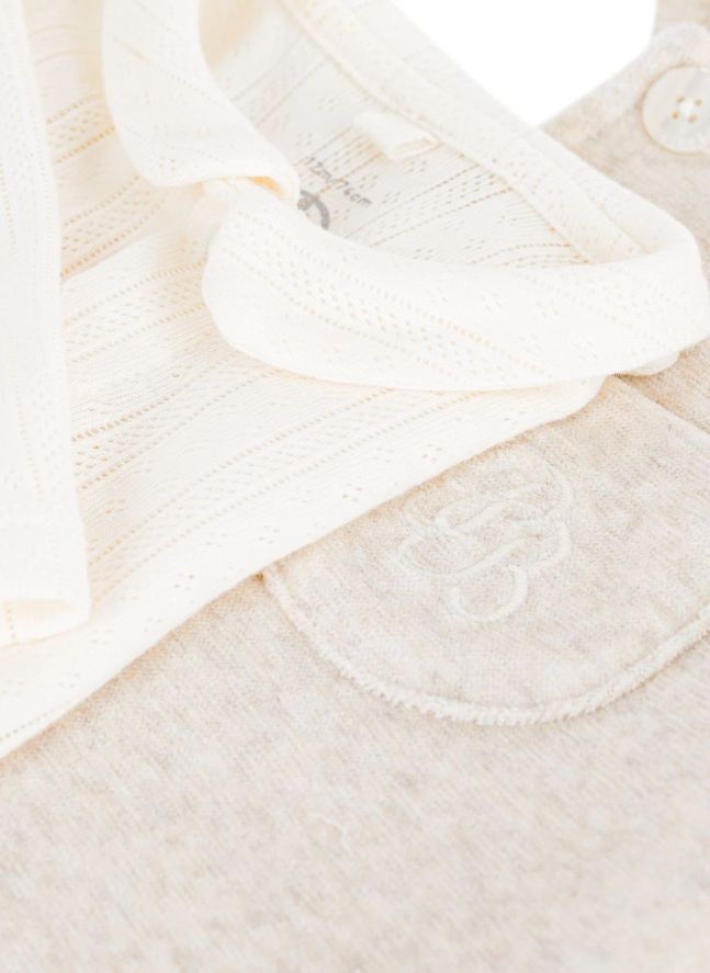 Ensemble Body et Salopette Velours Coton Bio | Beige