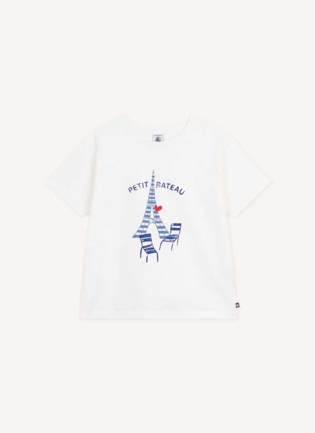 Camiseta Torre Eiffel Algodón orgánico | Blanco