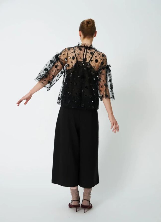 Blouse Sequins | Noir