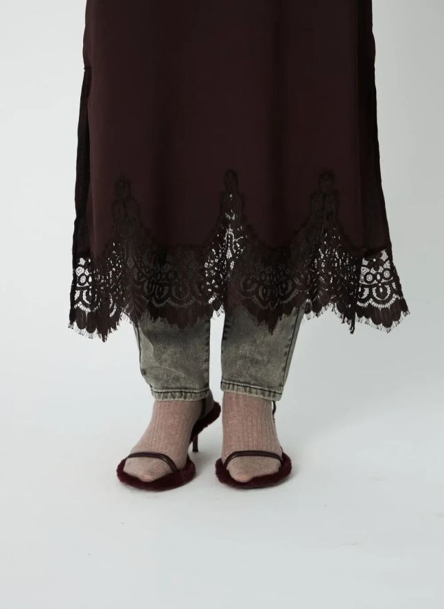 Robe Dentelle | Marron foncé