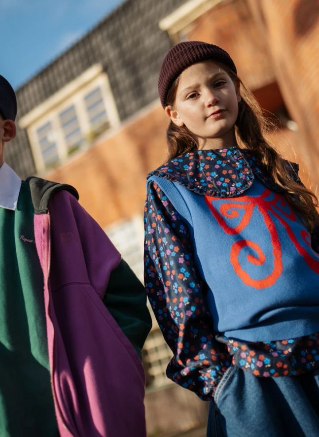 Pull Sans Manches Nœud | Bleu