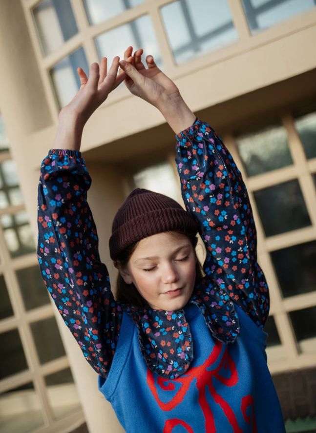 Pull Sans Manches Nœud | Bleu