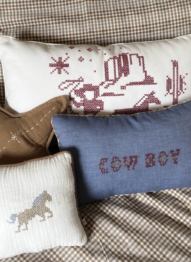 Coussin Cowboy Camille | Chambray Bleu