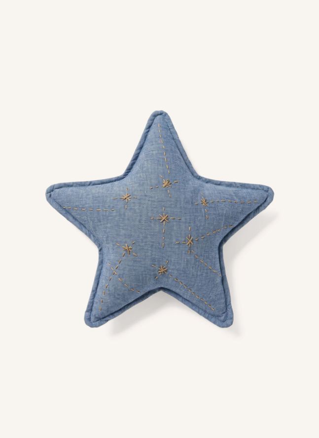 Coussin Etoile Ferdinand | Chambray Bleu