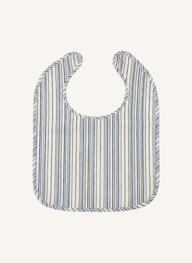 Babero Bertille | Popelina Rayures Azur