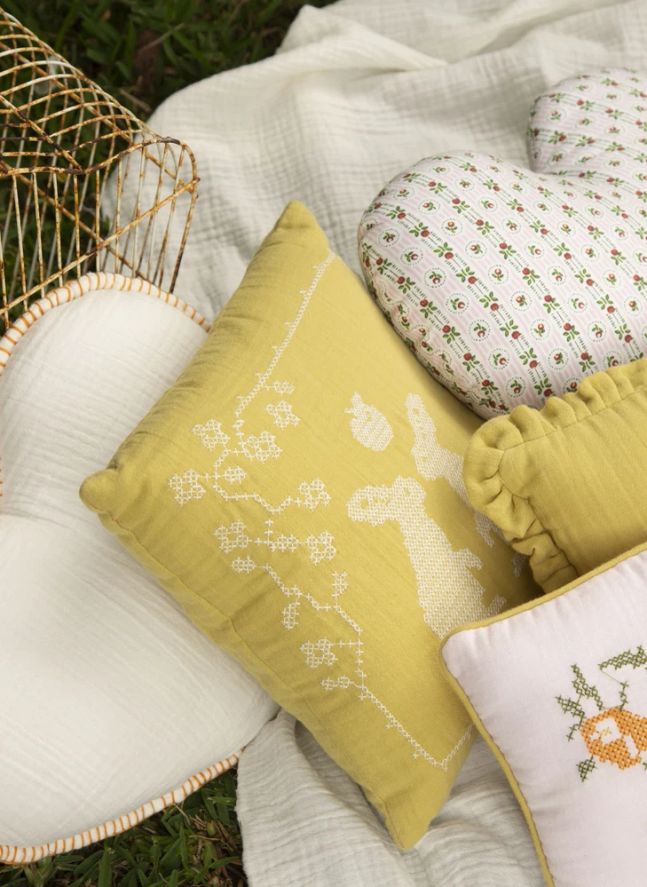 Coussin Coeur Ferdinand | Popeline Pommette