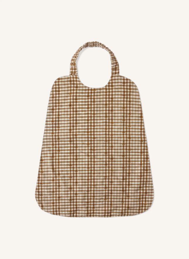 Babero Gustave grande | Algodón Vichy Noisette