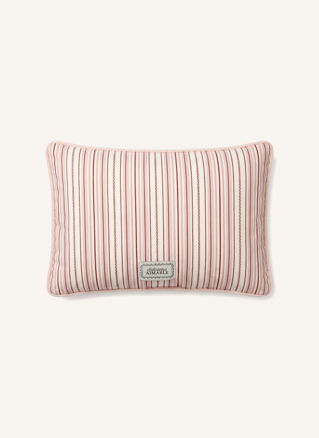 Coussin frise brodée Camille | Gaze Poudre
