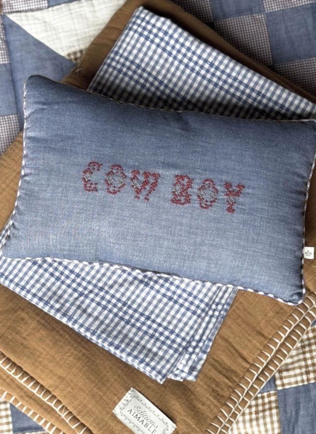 Coussin Cowboy Camille | Chambray Bleu