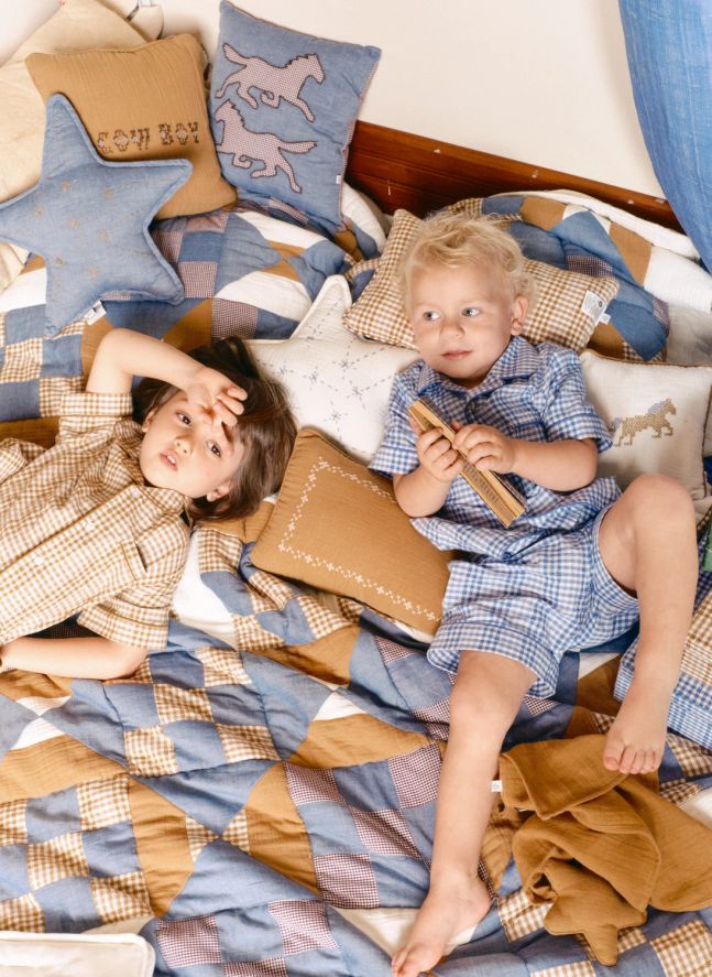 Coussin frise cowboy Camille | Gaze Noisette