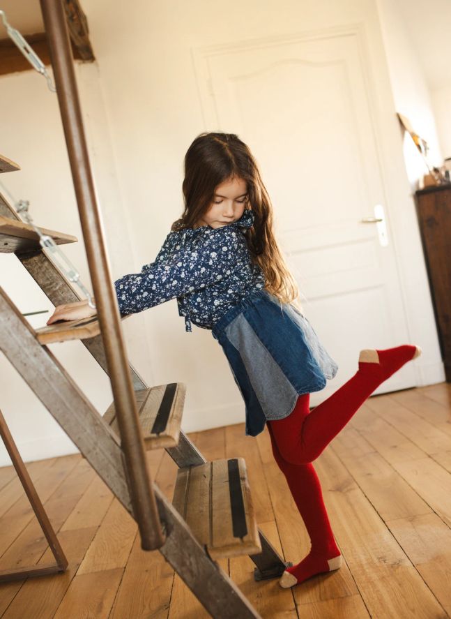 Jupe Bloom Rayée Denim | Bleu
