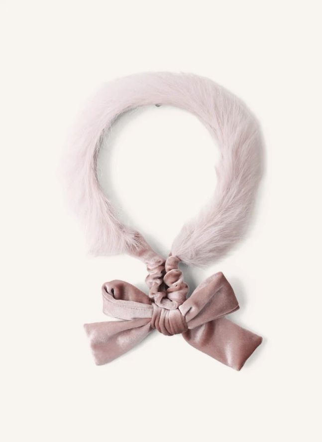 Serre-Tête Façon Fourrure Silvia | Vieux Rose