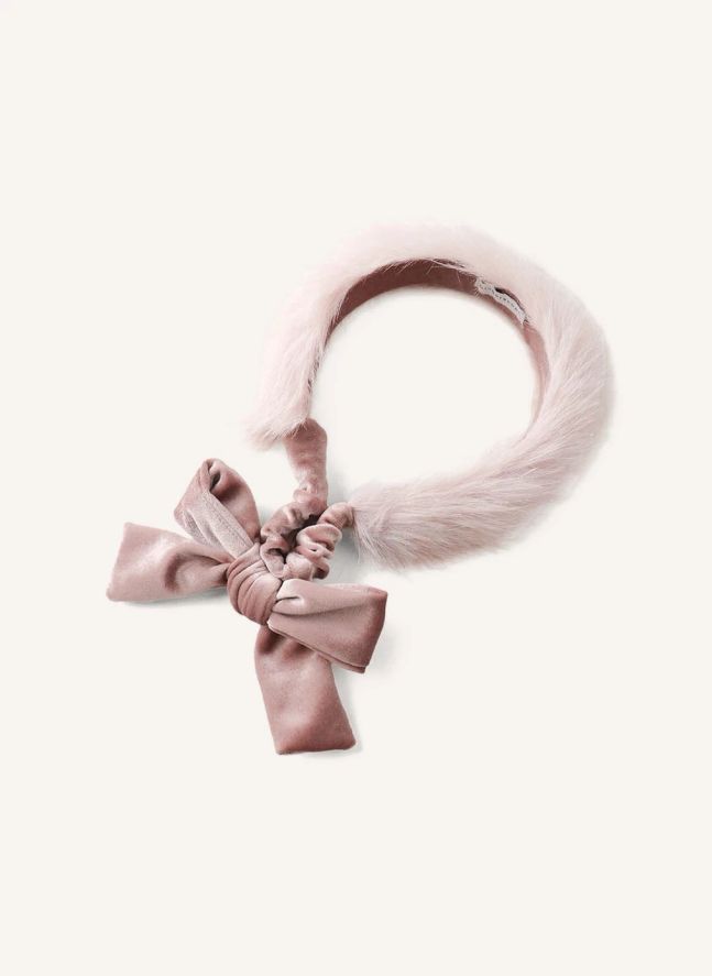 Serre-Tête Façon Fourrure Silvia | Vieux Rose