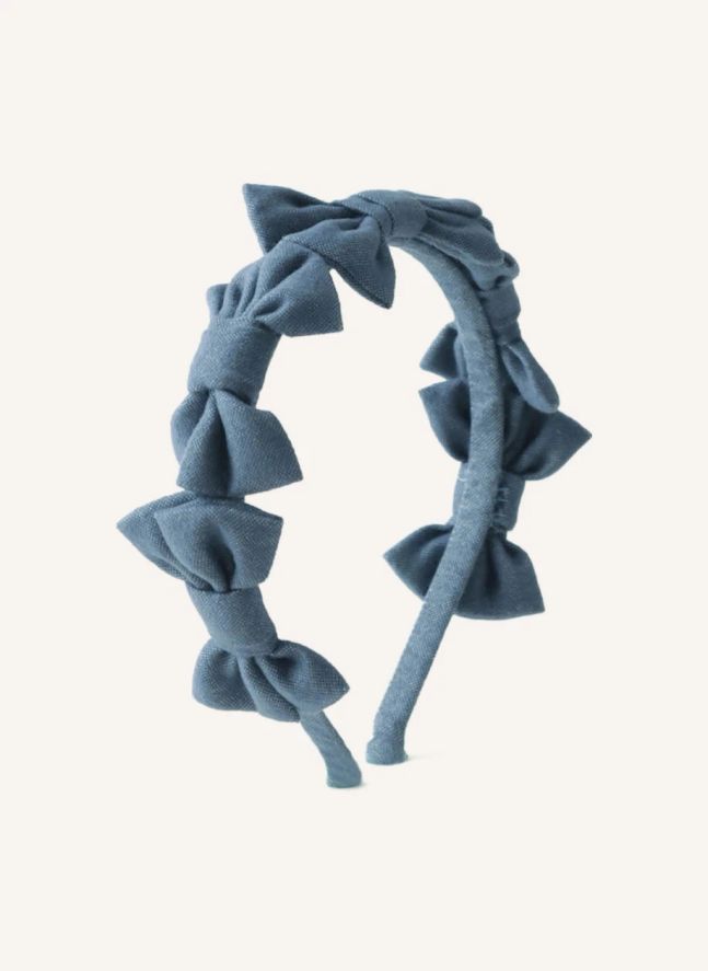 Serre-Tête Nœuds Azzura Chambray | Bleu
