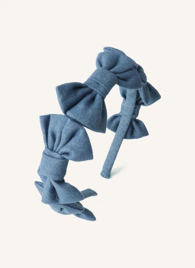 Serre-Tête Nœuds Azzura Chambray | Bleu