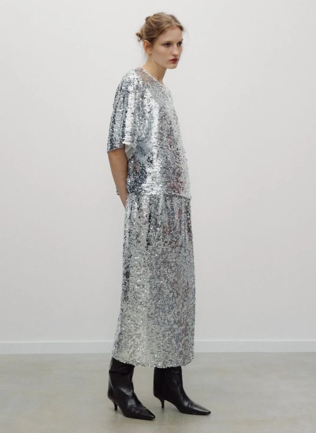 Jupe Muse Sequin | Argenté