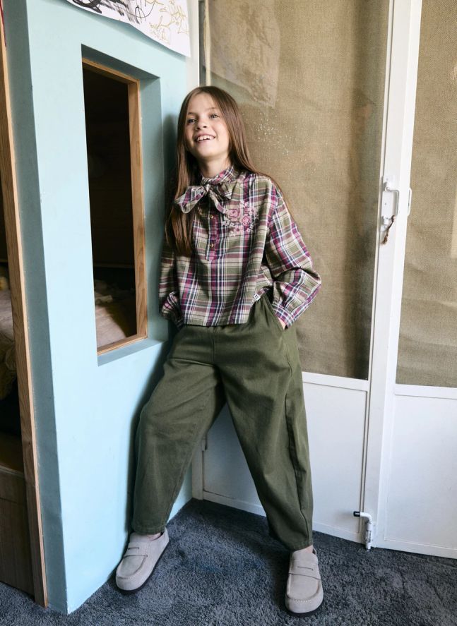 Blouse Josephine Carreaux | Vert forêt