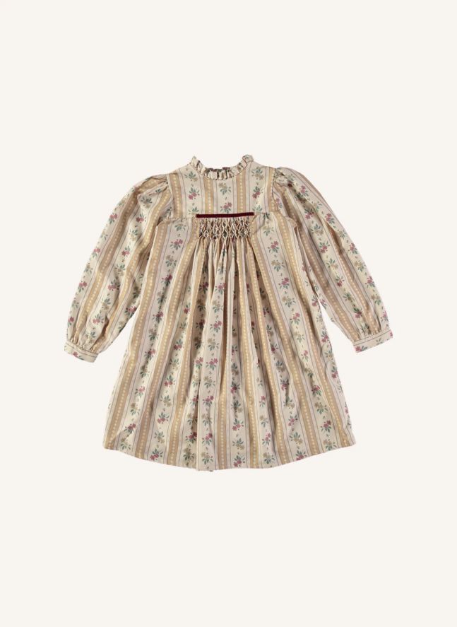 Vestido Olympia con estampado floral de algodón orgánico | Natural
