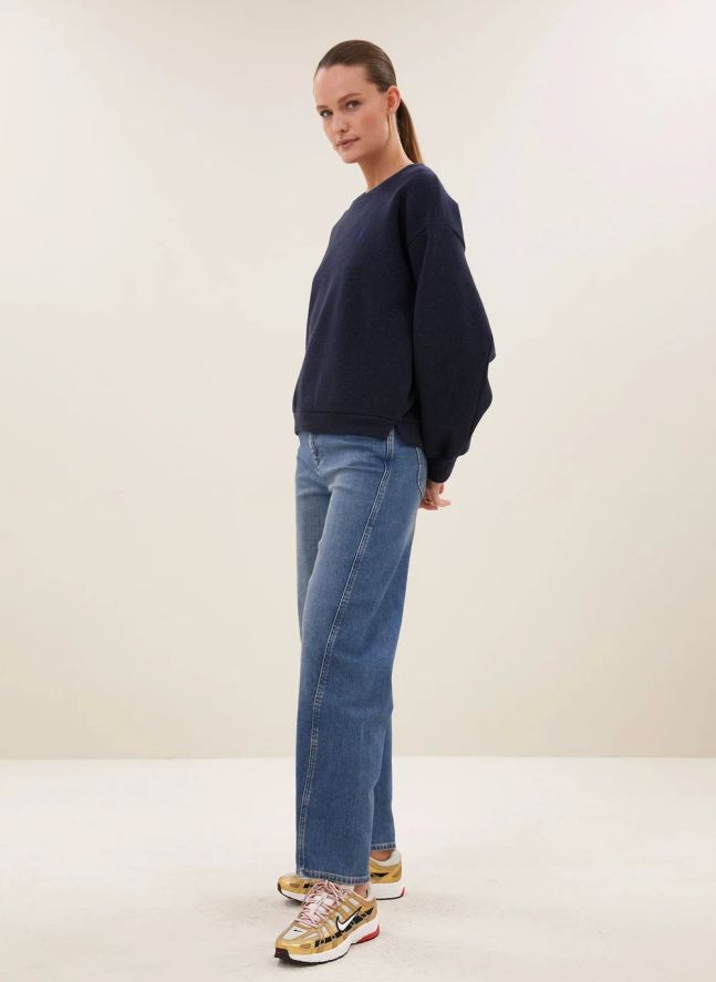 Sweat Lili Sparkle Coton | Bleu marine