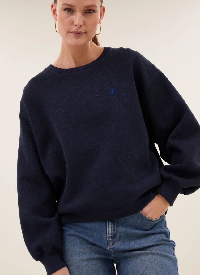 Sweat Lili Sparkle Coton | Bleu marine
