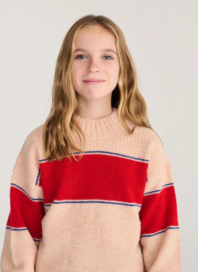 Pull Rayé | Rose pâle