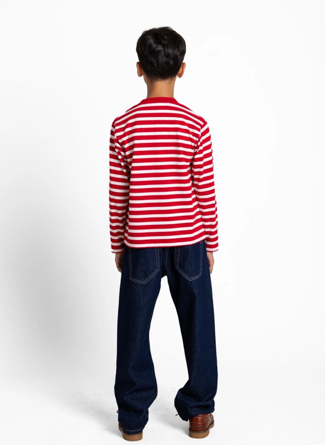 T-shirt Bam Rayé | Rouge foncé