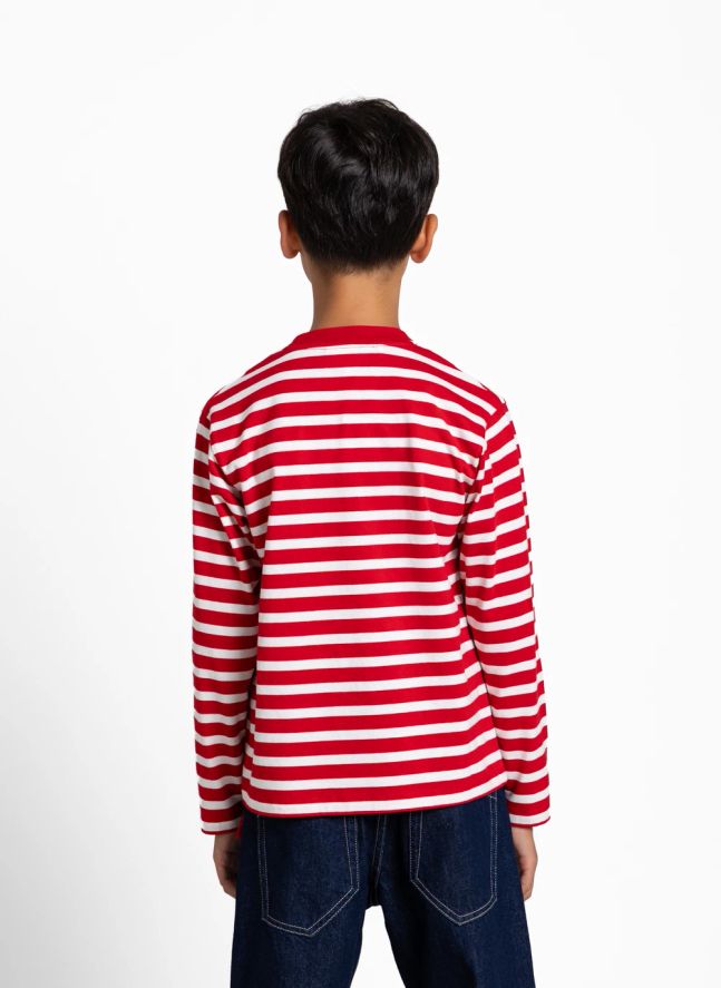 T-shirt Bam Rayé | Rouge foncé