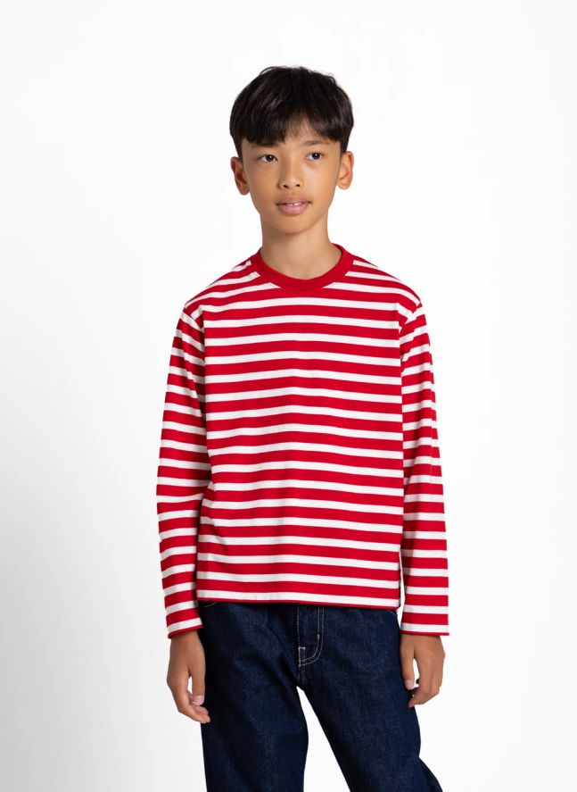 T-shirt Bam Rayé | Rouge foncé