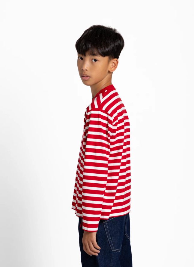 T-shirt Bam Rayé | Rouge foncé