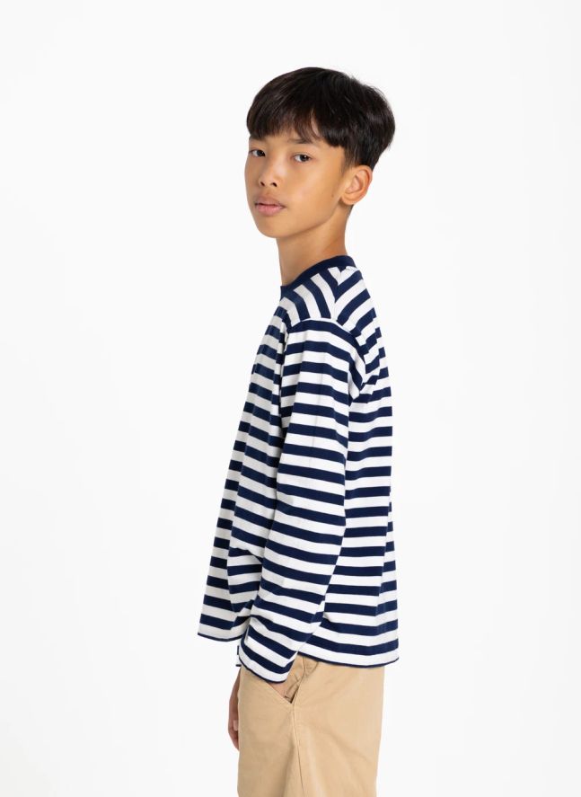T-shirt Bam Rayé | Bleu noir