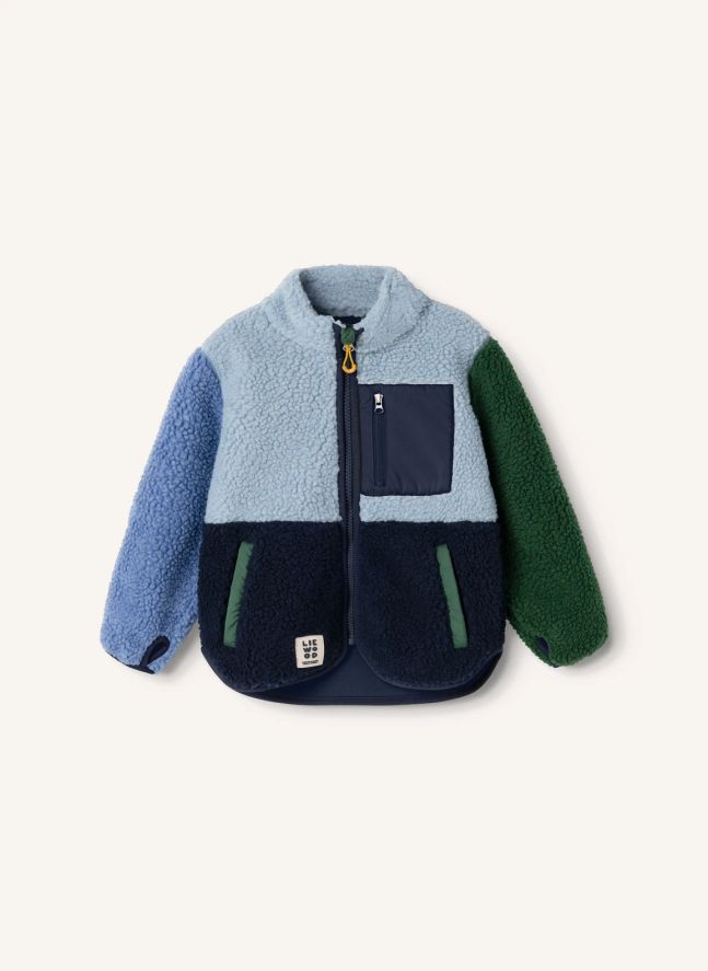 Veste Façon Sherpa Nolan Colorblock Fibres Recyclées | Bleu