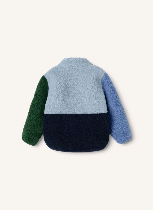 Veste Façon Sherpa Nolan Colorblock Fibres Recyclées | Bleu