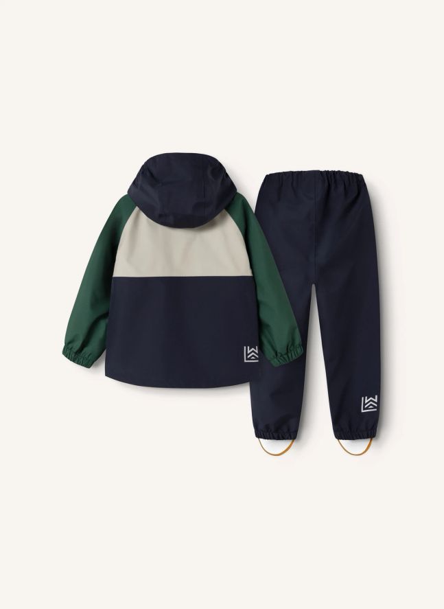 Ensemble de Pluie Pedia Colorblock Fibres Recyclées | Vert foncé
