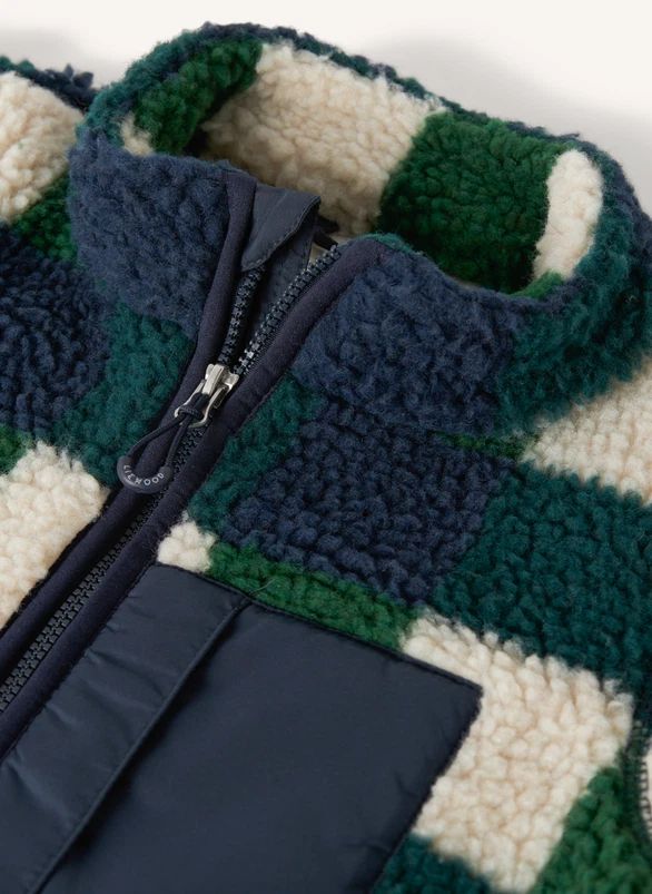 Pilote Façon Sherpa Nolano Carreaux Fibres Recyclées | Bleu marine