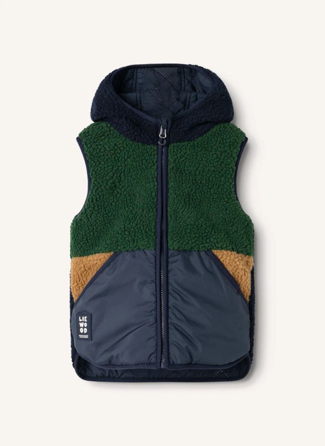 Veste Sans Manches Façon Sherpa Diana Fibres Recyclées | Bleu nuit