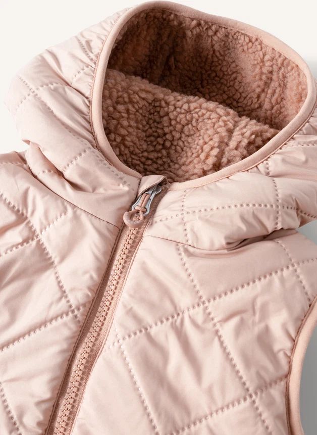 Veste Sans Manches Façon Sherpa Diana Fibres Recyclées | Rose pâle
