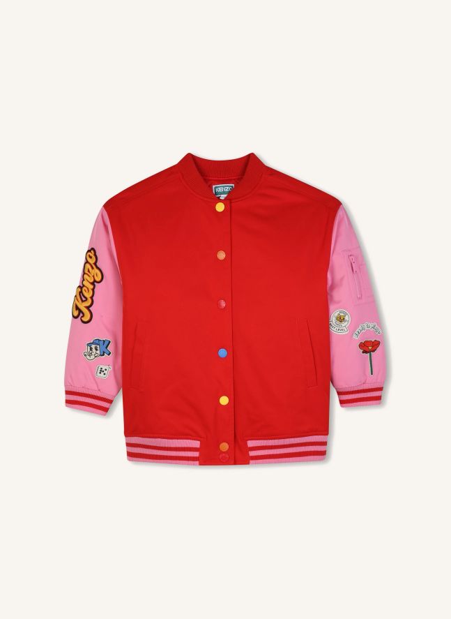 Bomber Badges Brodé Kenzo Fleur | Rouge