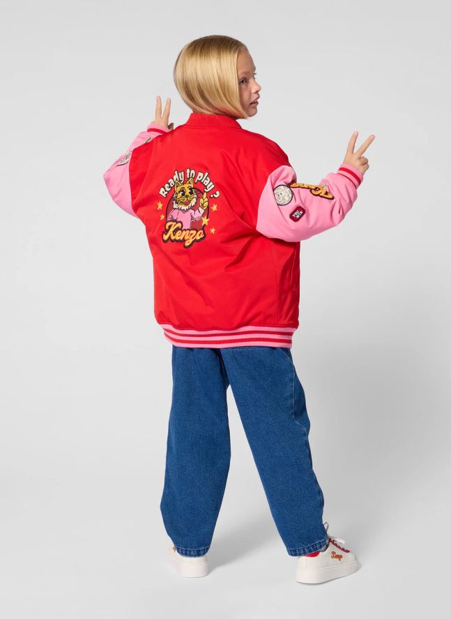 Bomber Badges Brodé Kenzo Fleur | Rouge