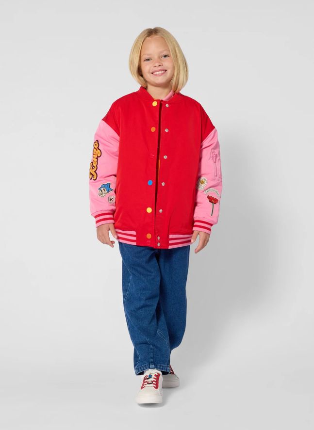 Bomber Badges Brodé Kenzo Fleur | Rouge