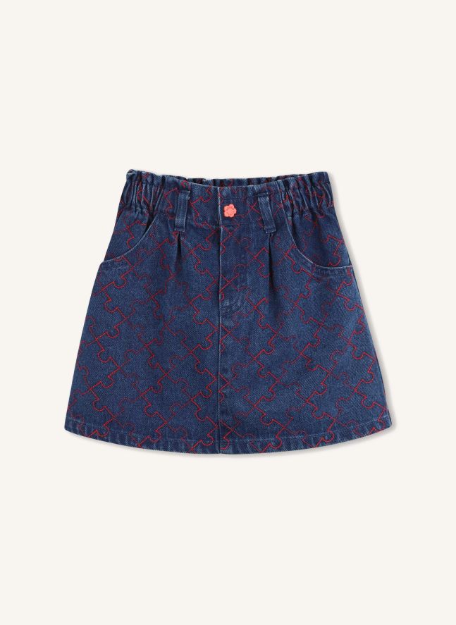 Jupe Elastiquée Denim | Bleu
