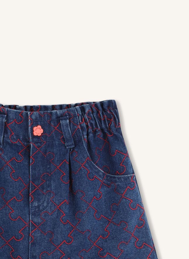 Jupe Elastiquée Denim | Bleu