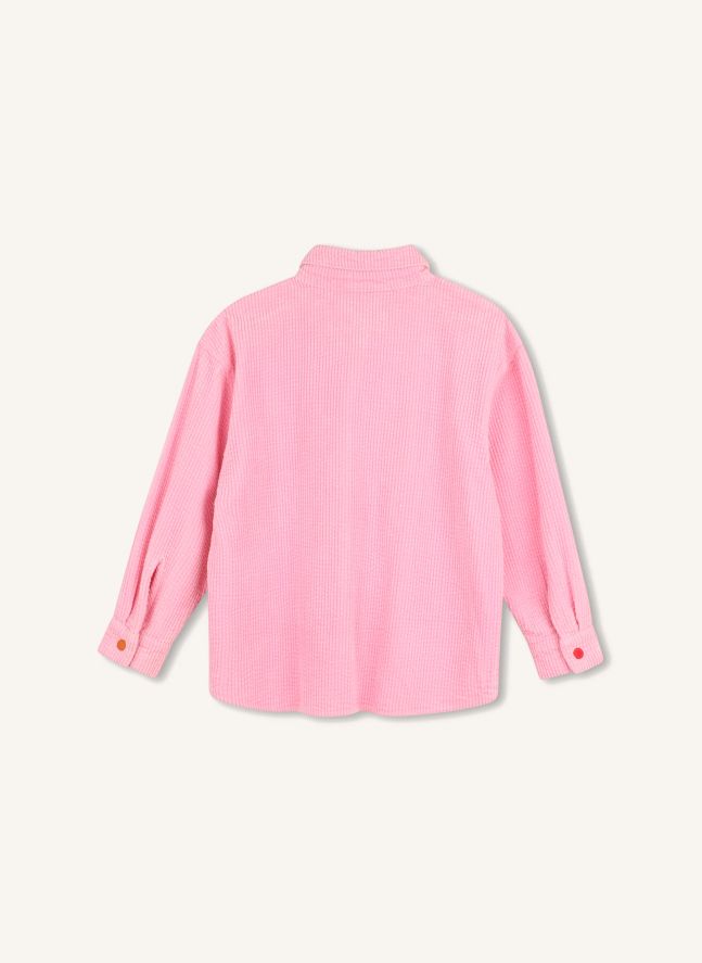 Chemise Badges Velours | Rose bonbon