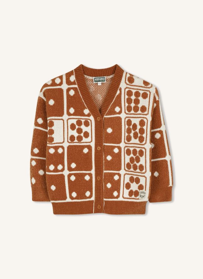 Cardigan Col V Jacquard | Avoine